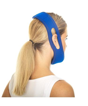 Double Chin Reducer Face Lifting Band | Anti Snoring Chin Strap - Blue - Buy Online on SooperMarket.com