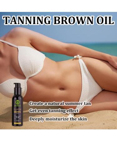 Super Brown Oil Deep Tanning Oil Tan Accelerator Oil Moisturizing Skincare Faster Tanning Achieve a Natural Tan with Natural Ingredients for Sunbeds & Outdoor Sun - Buy Online on SooperMarket.com