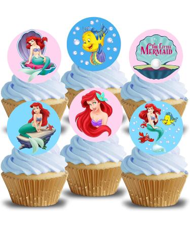 24 x Pre-Cut The Little Mermaid 1 Edible Stand up Wafer/Rice Paper Cupcake Cake Dessert Toppers Birthday Children's Party Ariel Decorations (The Little Mermaid 1) - Buy Online on SooperMarket.com