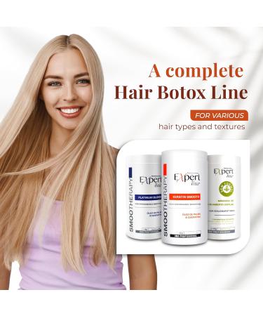 Expert Hair Keratin Smooth Botox - Anti-Frizz Treatment for All Hair Types (1kg/35.3 oz) | Natural Look & Thermo-Active Care - Buy Online on SooperMarket.com