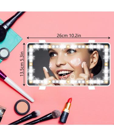 Hoomtaook LED Lighted Sun Visor Makeup Mirror | Touch Dimmable, USB Powered (White) - Buy Online on SooperMarket.com