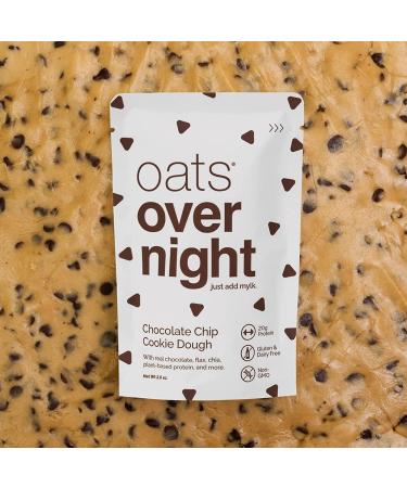 Oats Overnight Vegan Breakfast Shake - Chocolate Chip Cookie Dough Flavor - 20g Protein - High Fiber & Gluten-Free - Non GMO Oatmeal - 8 Pack (2.6 oz per meal) - Buy Online on SooperMarket.com