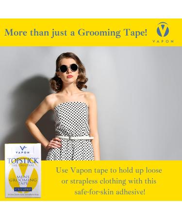 Vapon Topstick - Original Men's Grooming Tape | Clear Double-Sided Tape for Toupees & Wigs | 150 Count (3 Boxes) | Strong Adhesive Strips & Bonus Key Chain - International Shipping Available - Buy Online on SooperMarket.com