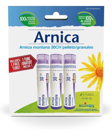 Arnica Montana 30ch Pack of 3 tubes Boiron Homeopathic Medicine Multi Dose Tube & Arnicare Bruise Swelling Bumps and Oedema Natural Sourced 45 Gram - Buy Online on SooperMarket.com