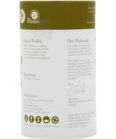 Organic Solaris Tea King of Pu Erh 100g Loose Whole Leaf Black Tea - Pack of 1 - Buy Online on SooperMarket.com