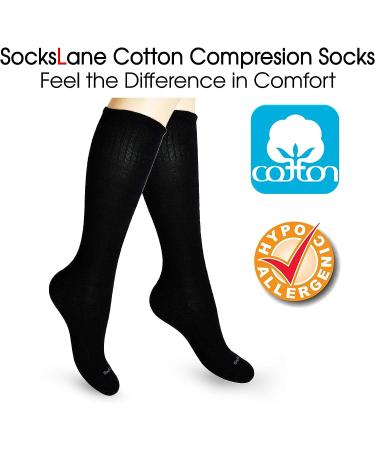 SocksLane Cotton Compression Socks - 15-20 mmHg Support, Knee-High Nude, Women & Men, M/L (1 Pair) - Buy Online on SooperMarket.com