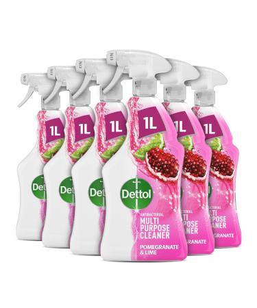 Dettol Power and Fresh Antibacterial Multipurpose Cleaning Spray Pomegranate & Lime 1L (Pack of 6)