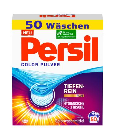 Persil color powder (50 wash loads) color detergent with deep pure-plus technology combats stubborn stains washing powder for bright colors 50 pieces (1 Pack)