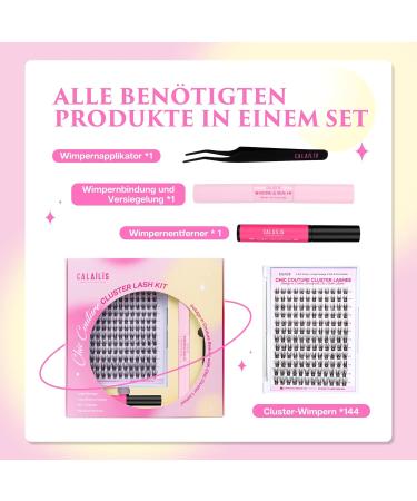 Calailis DIY Eyelash Extensions Set - 144 D Curl Individual Lashes with Adhesives Remover & Applicator | CDD03 Kit - Buy Online on SooperMarket.com