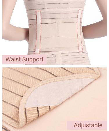 OKPOW 3 in 1 Postpartum Belly Wrap - Postpartum Belt for Women - Waist & Pelvis Support Corset - Postnatal Recovery Shapewear - Beige, One Size - Buy Online on SooperMarket.com