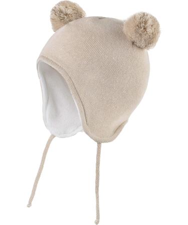 LANGZHEN Toddler Winter Hat Earflap Knit Cap Fleece Lined Beanie - Khaki, 6-12 Months - Buy Online on SooperMarket.com