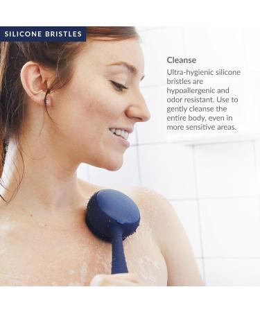 PMD Clean Body - Smart Waterproof Cleaning Device with Silicone Brush & Attachments | SonicGlow Vibration for Cleansing Peeling & Massaging - Navy - Buy Online on SooperMarket.com
