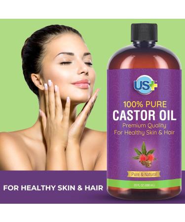 20oz 100% Pure Castor Oil - Cold-Pressed & Unrefined - Hexane-Free BPA-Free - Premium USP Grade for Healthy Skin & Hair - International Shipping Available - Buy Online on SooperMarket.com