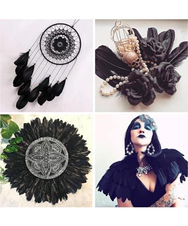 Ballinger Black Craft Feathers Bulk - 120Pcs 6-8 Inch Real Goose Feathers for DIY Halloween Decor, Jewelry, Cosplay & Clothing - Buy Online on SooperMarket.com