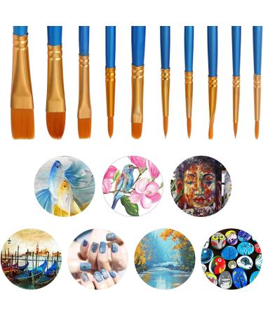JOINREY 20 Pcs Round Pointed Tip Nylon Hair Artist Paint Brushes Set for Acrylic, Oil, Watercolor - Blue - Buy Online on SooperMarket.com