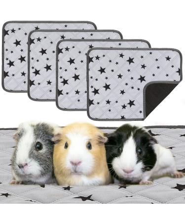 Namalu 4 pieces of guinea pigs cage fleece guinea pigs in a littering absorbent guinea pig pipi pads reusable slippery guinea pig mat with star pattern (24 x 18 inches)