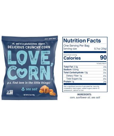 LOVE CORN Family Favorites Variety Pack Snacks | Sea Salt Cheezy BBQ Salt & Vinegar | 0.7oz 20 Bags | Non-GMO Gluten-Free Plant Based Low-Sugar - Buy Online on SooperMarket.com