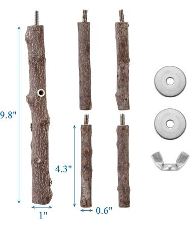 Mogoko Natural Wood Bird Perch Stand - Hanging Multi Branch Perch for Parrots, Parakeets, Cockatiels, Conures, Macaws, Love Birds, Finches - Style 1 - Buy Online on SooperMarket.com