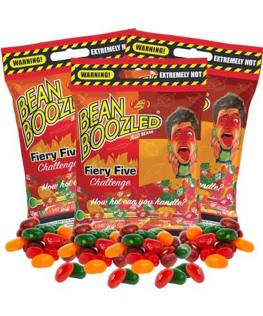 Jelly Belly Fiery Five Bean Boozled Jelly Beans 3-Pack 54g - Holidays & Christmas Candy - Vegan Candy Dairy Free Snacks Gluten Free Kosher Candy Bulk Candy Stocking Stuffers for Teens