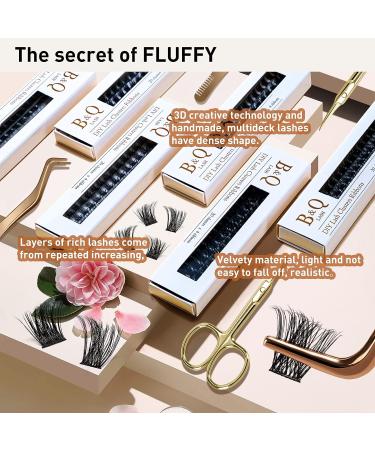 Lash Clusters Ribbon 160 D Curl Individual Lashes DIY Extensions Mega Volume with Applicator Tool & Scissors | B&Q LASH (B03+B05 10-16MIX) - Buy Online on SooperMarket.com