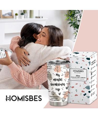 HOMISBES Mental Health Awareness Tumbler - Positive Quotes & Affirmations - Stainless Steel 20oz Cup for Mental Wellness - Buy Online on SooperMarket.com