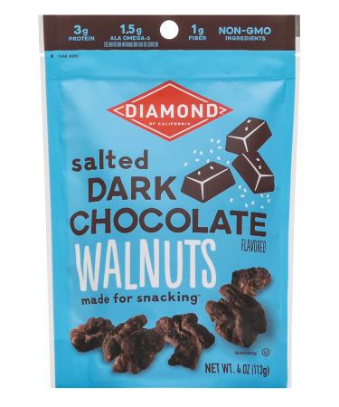 Diamond of California Salted Dark Chocolate Walnuts, 4 oz, 1 Pack