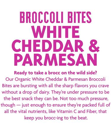 Rhythm Superfoods Crunchy Broccoli Bites - White Cheddar & Parmesan - Organic, Non-GMO, Vegan & Gluten Free Snacks - 1.4oz (Pack of 8) - Buy Online on SooperMarket.com