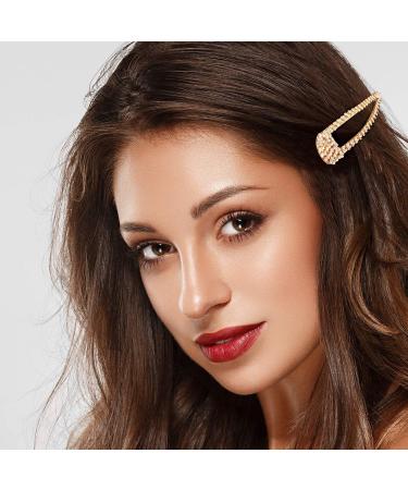 6 Pieces 4 Inch Rhinestone Snap Hair Clips Hair Barrettes Hairpins Crystal Metal Hair Clips for Women Girls Wedding Hair Accessories (Black Silver Gold) - Buy Online on SooperMarket.com
