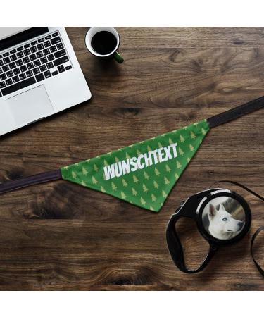 Printplanet Dog Scarf with Custom Name - Trees Green Design Size L - Stylish & Unique Dog Accessory - Buy Online on SooperMarket.com