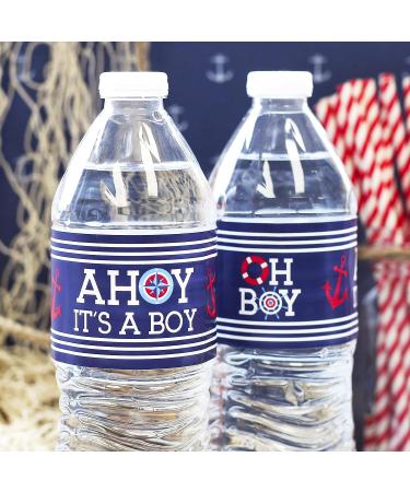 Ahoy It's a Boy Baby Shower Water Bottle Labels - Set of 24 Stickers - Buy Online on SooperMarket.com
