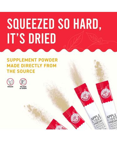 Squeeze Dried Apple Cider Vinegar Powder Sticks with Probiotics - Natural Detox Pocket Packs - 30 Single-Serve Sticks (30 Pack) - Buy Online on SooperMarket.com