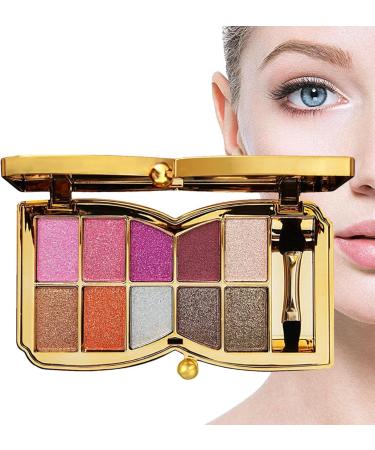 10 Colors Glitter Eyeshadow Pallet Shimmer Colorful Eyeshadow Palette Makeup Diamond Bright Makeup Shimmery Highly Pigmented Waterproof Long-lasting Sweatproof Practice Make Up - Buy Online on SooperMarket.com