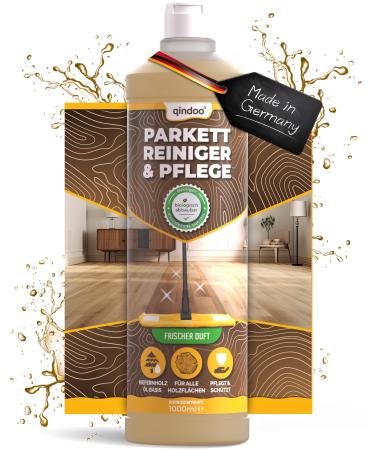 Qindoo parquet cleaner parquet care 1 liter of wood cleaner I wood soap for wooden floor care parquet wiping lining and nourishes the wooden floor beautifully polaractable 1 l (1 Pack)