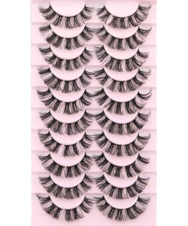 10 Pairs Pack EYDEVRO D Curl 18mm Fluffy Wispy Cluster Lashes - Dramatic Cat Eye False Eyelashes Extensions - Buy Online on SooperMarket.com