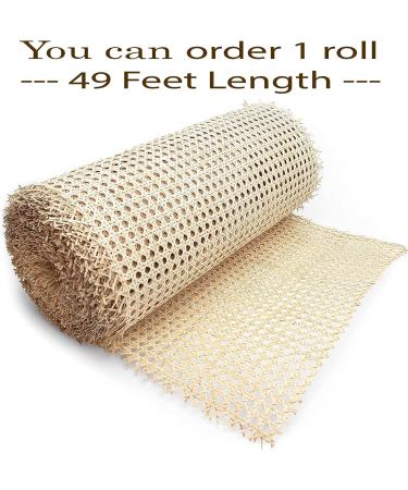14 Width Natural Rattan Cane Webbing Roll - 12 Feet | Open Weave Wicker Material for Caning Projects - Buy Online on SooperMarket.com