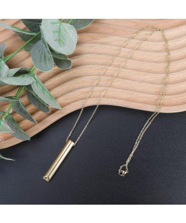 Anxiety Necklace Stress Relief Whistle Necklace with Chain Gold Meditation Breathing Necklace Exercise Device for for Women Men Mindful Breathing Relax Relief Stress Relief Calming Down - Buy Online on SooperMarket.com