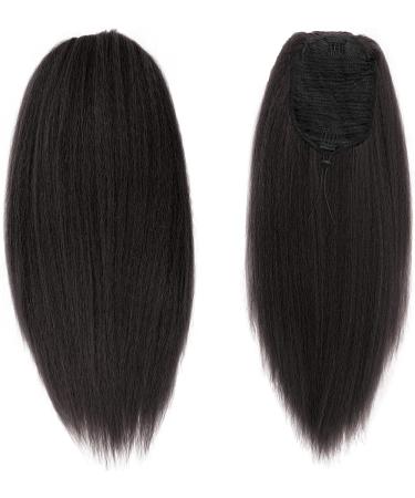 Allyreetress Natural Black Yaki Drawstring Ponytail Extension for Black Women Kinky Staight Up Down Ponytails Synthetic Hair Extensions 20 Inches Clip in (2#) 20 inches #2 - Buy Online on SooperMarket.com
