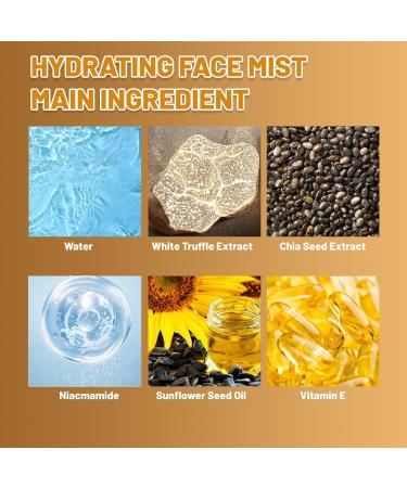 White Truffle Spray Serum Face Mist Anti Aging Moisturiser Spray Skincare Hydrating Facial Mist Moisturizing Fading Spots Skin Care And Brightening Serum Spray Face Mist Spray Hydrating. - Buy Online on SooperMarket.com
