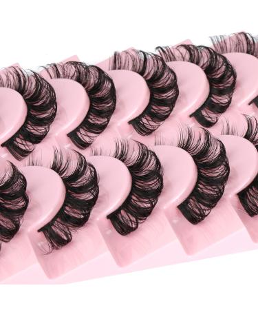 Geeneiya 13mm D-Curl False Eyelashes - Natural Wispy Fluffy Mink Lashes for Curly Volume Cat Eye - DD11 - Buy Online on SooperMarket.com