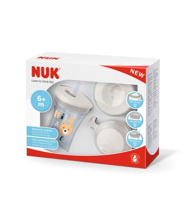 NUK 3-in-1 drinking cloak set with trainer drinking cup baby Magic Cup 360 drinking clerk and action cup drinking clay bottle 6+ months 230ml bpa-free bear (gray) white (bear)