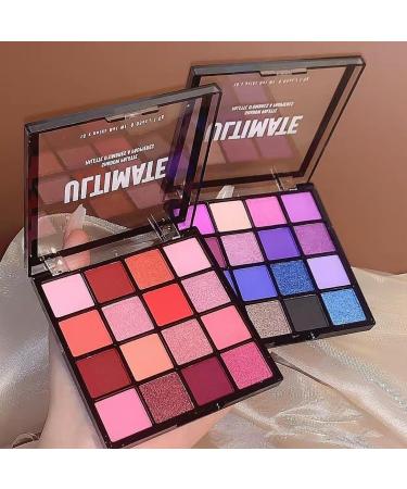 Pink Red Eyeshadow Palette - 16 Color Glitter Matte Eye Shadow for Women | Long Lasting, Highly Pigmented, Waterproof - Blendable Eye Makeup Palette (03 Pink Beauty) - Buy Online on SooperMarket.com