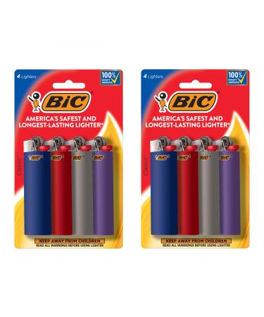 BIC Classic Lighter, Assorted Colors, 8-Pack (Colors and Packaging May Vary)