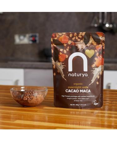 Naturya Organic Cacao Maca Overnight Oats - Gluten-Free with Hemp Protein Rich in Magnesium Vegan No Added Sugar - 600g - Buy Online on SooperMarket.com