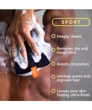 Cleanlogic Sport Exfoliating Body Scrubber - 3 Pack Assorted Colors | Large Exfoliator Tool for Athletes | Daily Skincare Routine for Smooth Clean Skin - Buy Online on SooperMarket.com