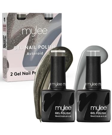 Mylee Gel Nail Polish Duo Colour Set 2x10ml Asteroid Duo UV/LED Soak-Off Nail Art Manicure Pedicure for Professional Salon & Home Use Autumn/Winter 2023 - Long Lasting & Easy to Apply