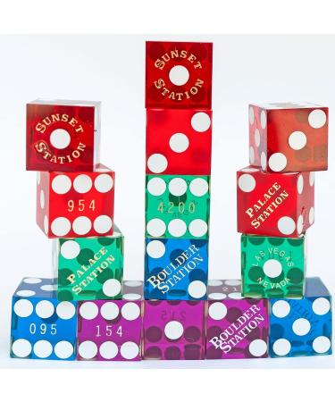 Genuine Las Vegas Casino Dice Set of 20 with 4 Dice Cups | Red, Green, Blue & Purple Dice | Bicast Leather Cups | Perfect for Liars Dice, Yahtzee, Farkle & Casino Nights - Buy Online on SooperMarket.com