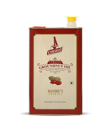 Chekko Virgin Peanut Oil - 5L: Pure Cold-Pressed Oil for Cooking - Buy Online on SooperMarket.com