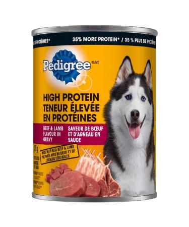 PEDIGREE High Protein Adult Wet Dog Food - Beef & Lamb Flavour in Gravy 375g 12 cans