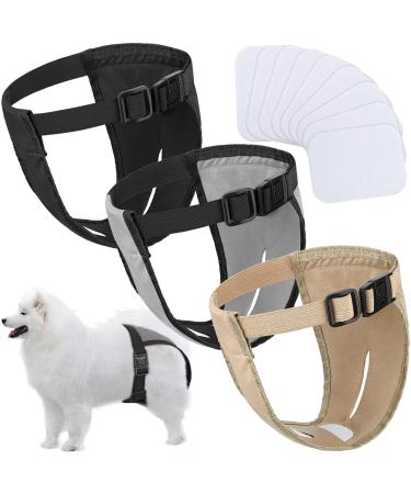 3 pack dog trousers dog diapers with 9 women's bandages adjustable bitches protective trousers in the heat that is monthly bleeding physiologically puppy season washable.