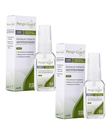 Perspi-Guard Maximum Strength Antiperspirant Spray Strong Deodorant for Excessive Sweating & Hyperhidrosis Treatment Lasts up to 5 Days - Unscented (30ml) - Twin Pack Offer Unscented 30 ml (Pack of 1)